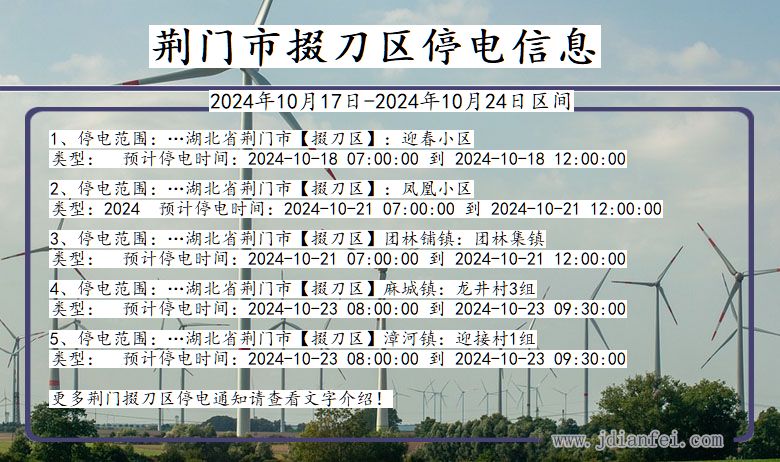 湖北省荆门掇刀停电通知