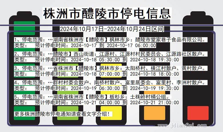 湖南省株洲醴陵停电通知