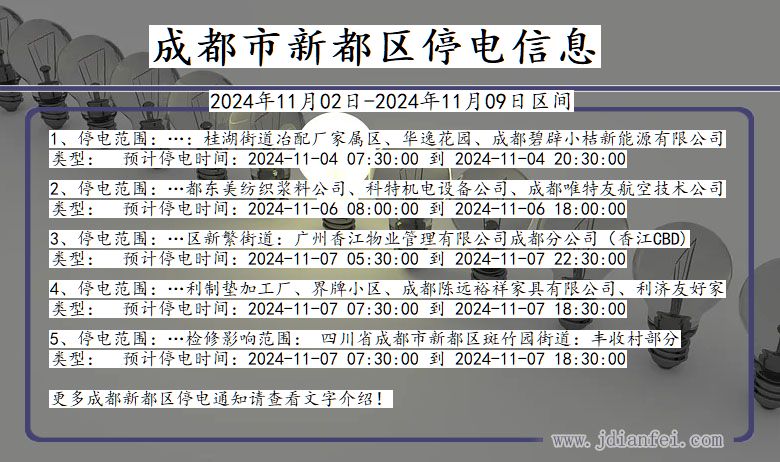 四川省成都新都停电通知