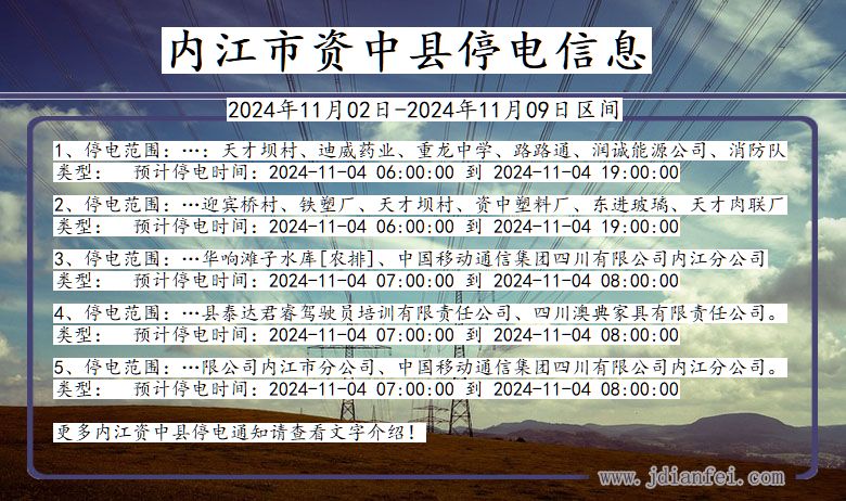 四川省内江资中停电通知