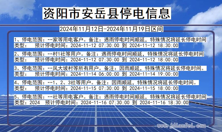 四川省资阳安岳停电通知