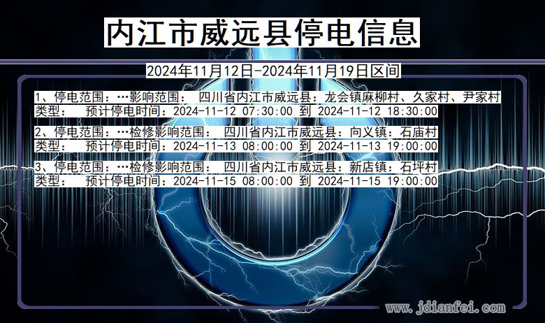 四川省内江威远停电通知