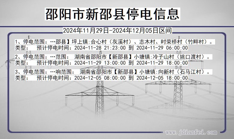 湖南省邵阳新邵停电通知