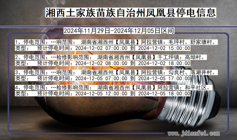 湖南省湘西凤凰停电通知