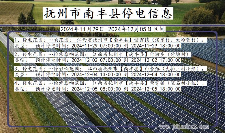 江西省抚州南丰停电通知