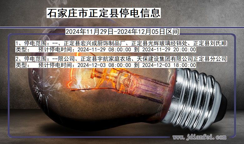 河北省石家庄正定停电通知