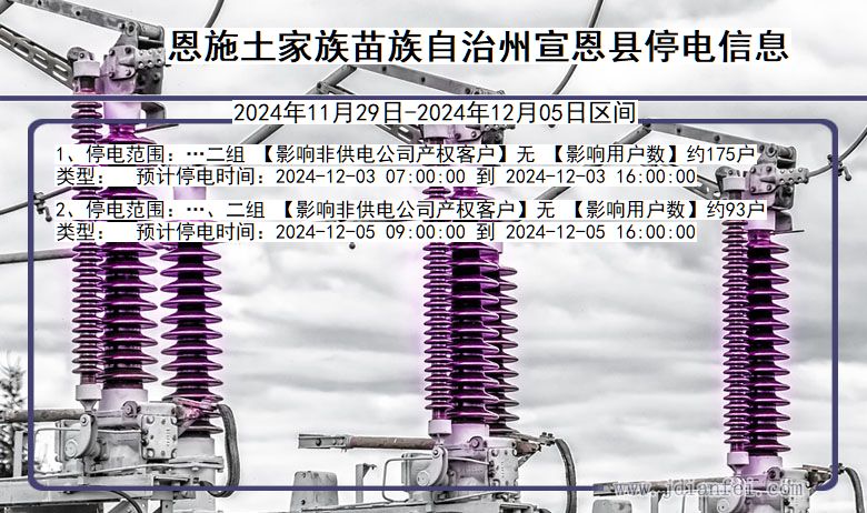 湖北省恩施宣恩停电通知