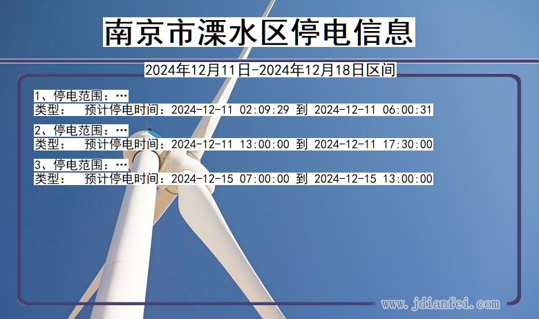 江苏省南京溧水停电通知