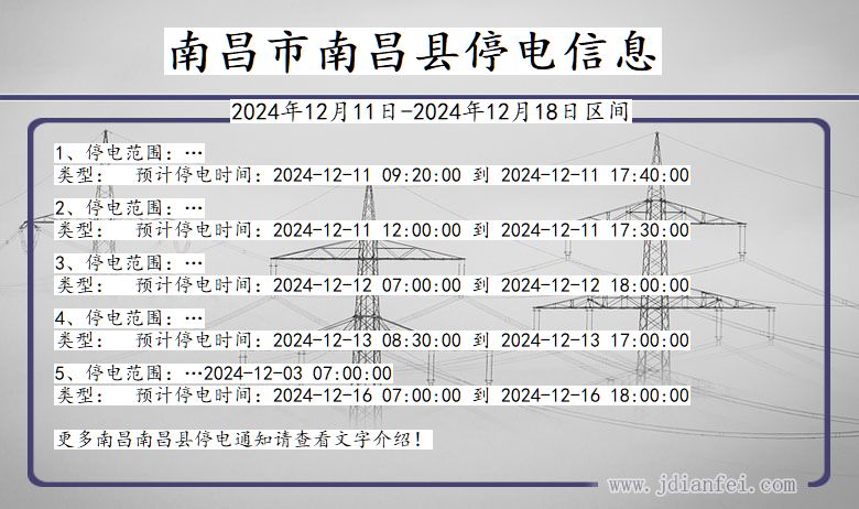 江西省南昌南昌停电通知