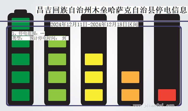 新疆维吾尔自治区昌吉回族自治州木垒哈萨克自治停电通知