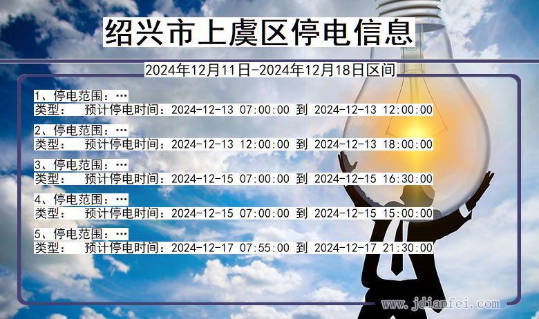 浙江省绍兴上虞停电通知