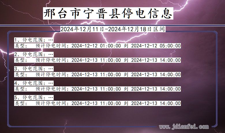 河北省邢台宁晋停电通知