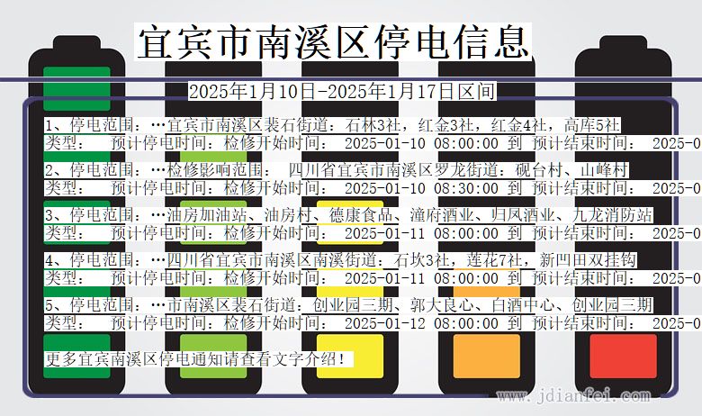 四川省宜宾南溪停电通知