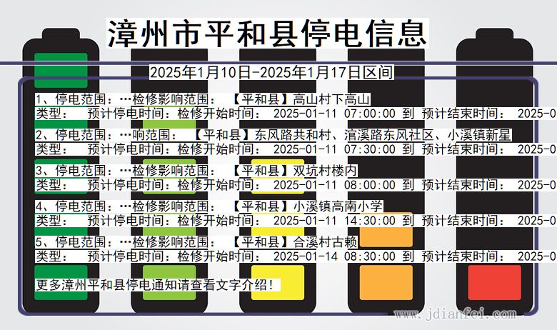 福建省漳州平和停电通知