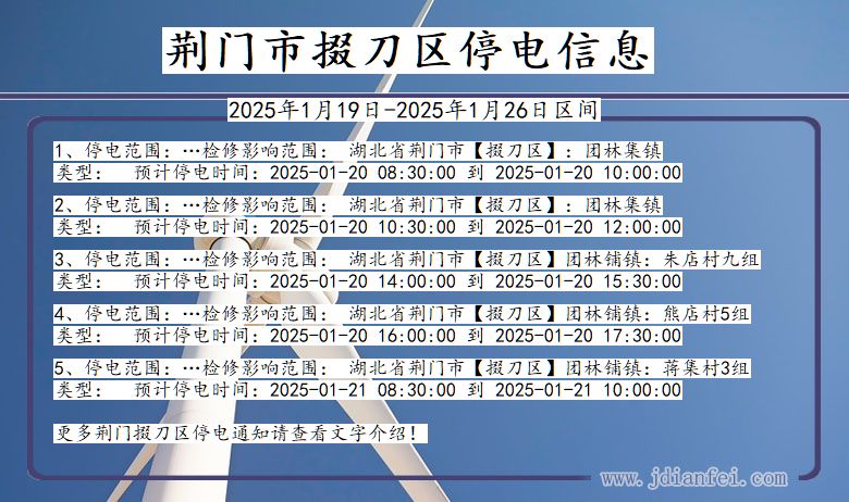 湖北省荆门掇刀停电通知