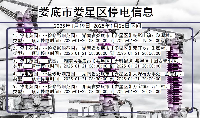 湖南省娄底娄星停电通知