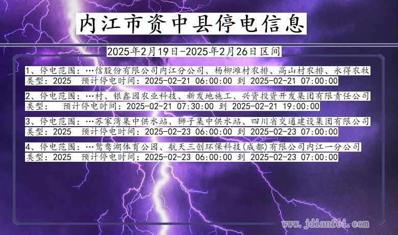 四川省内江资中停电通知