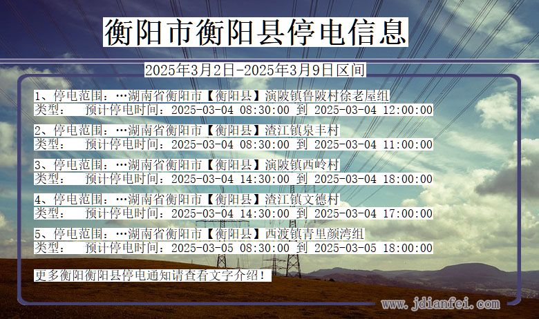 湖南省衡阳衡阳停电通知