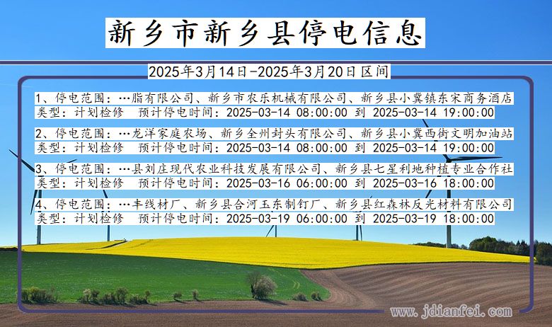 河南省新乡新乡停电通知